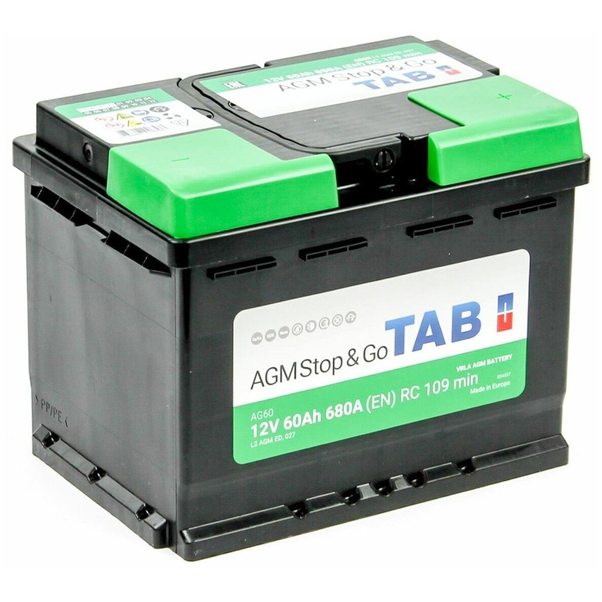 Купить TAB AGM Stop & Go 6СТ-60 (О.П.) 680А 